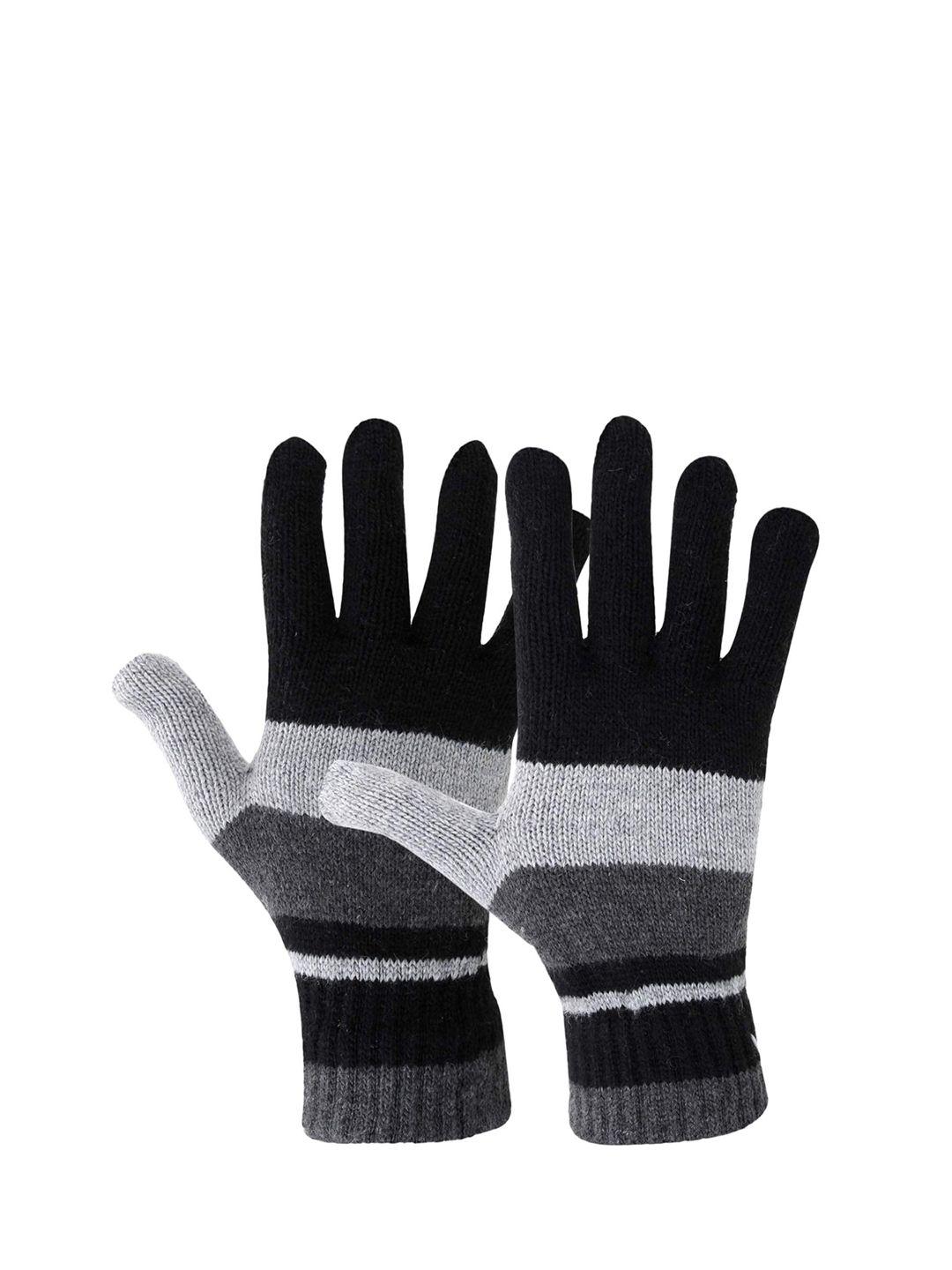 zacharias men wool striped winter gloves