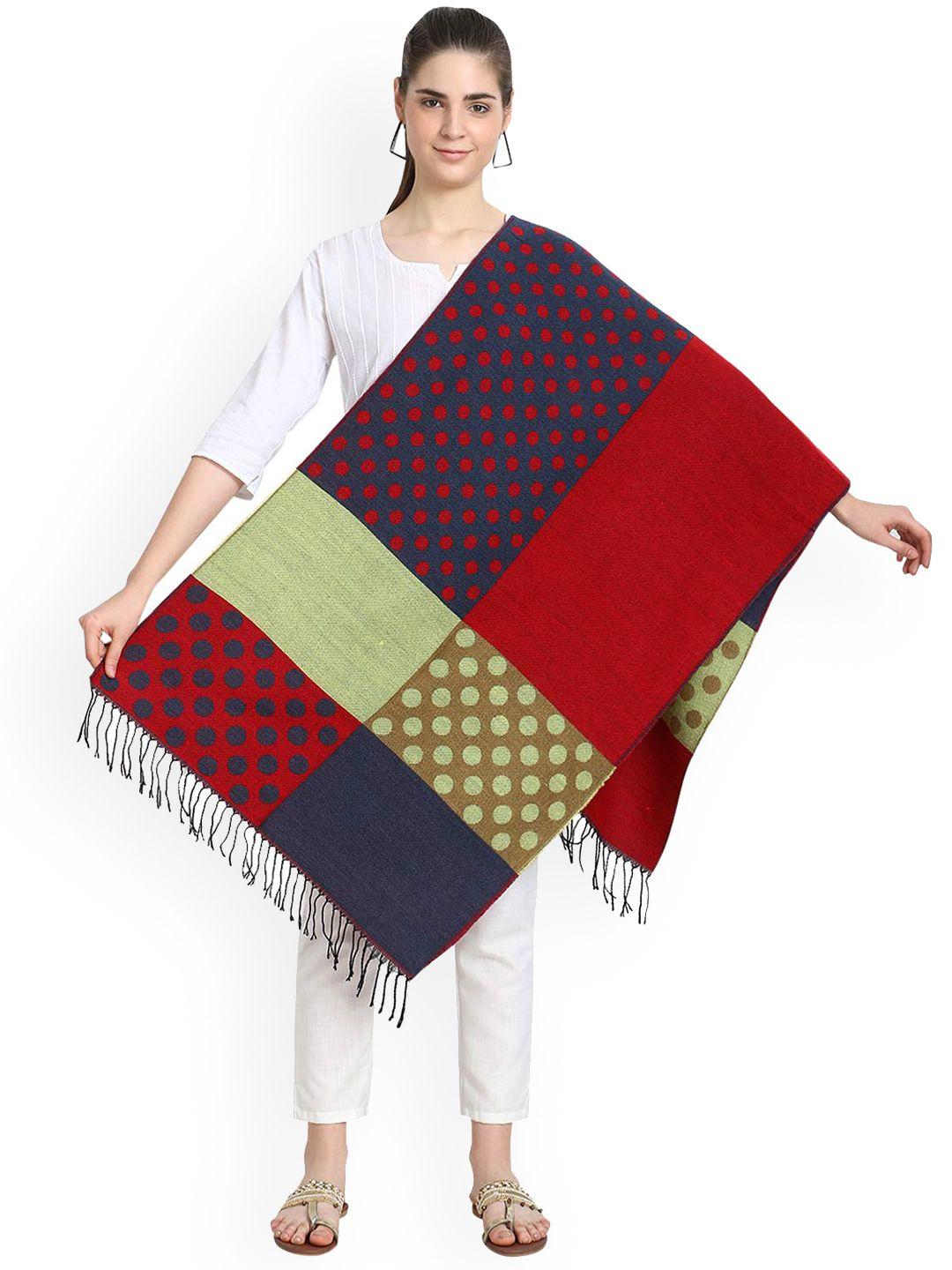 zacharias geometric woven design acrylic & woolen shawl