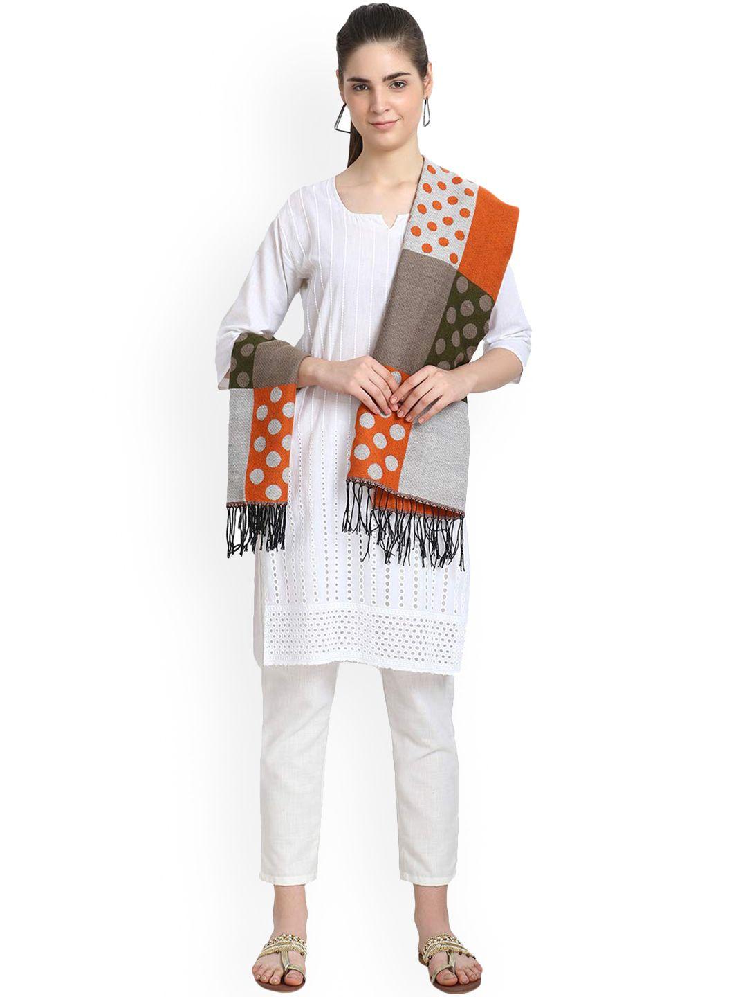 zacharias geometric woven design acrylic & woollen shawl