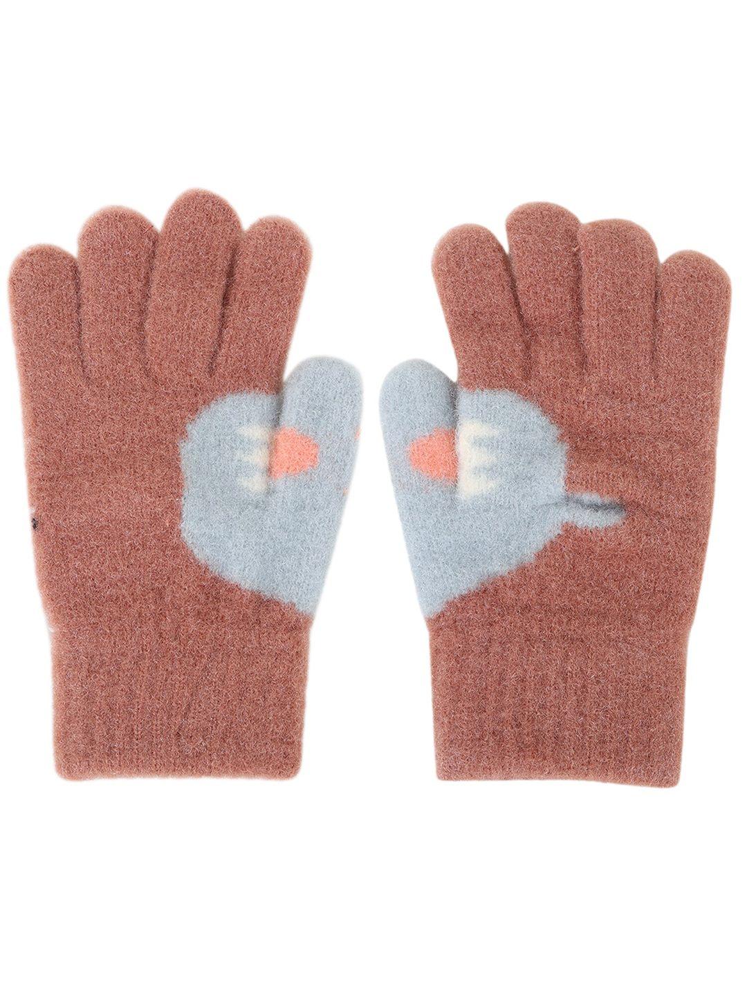 zacharias kids patterned woolen gloves