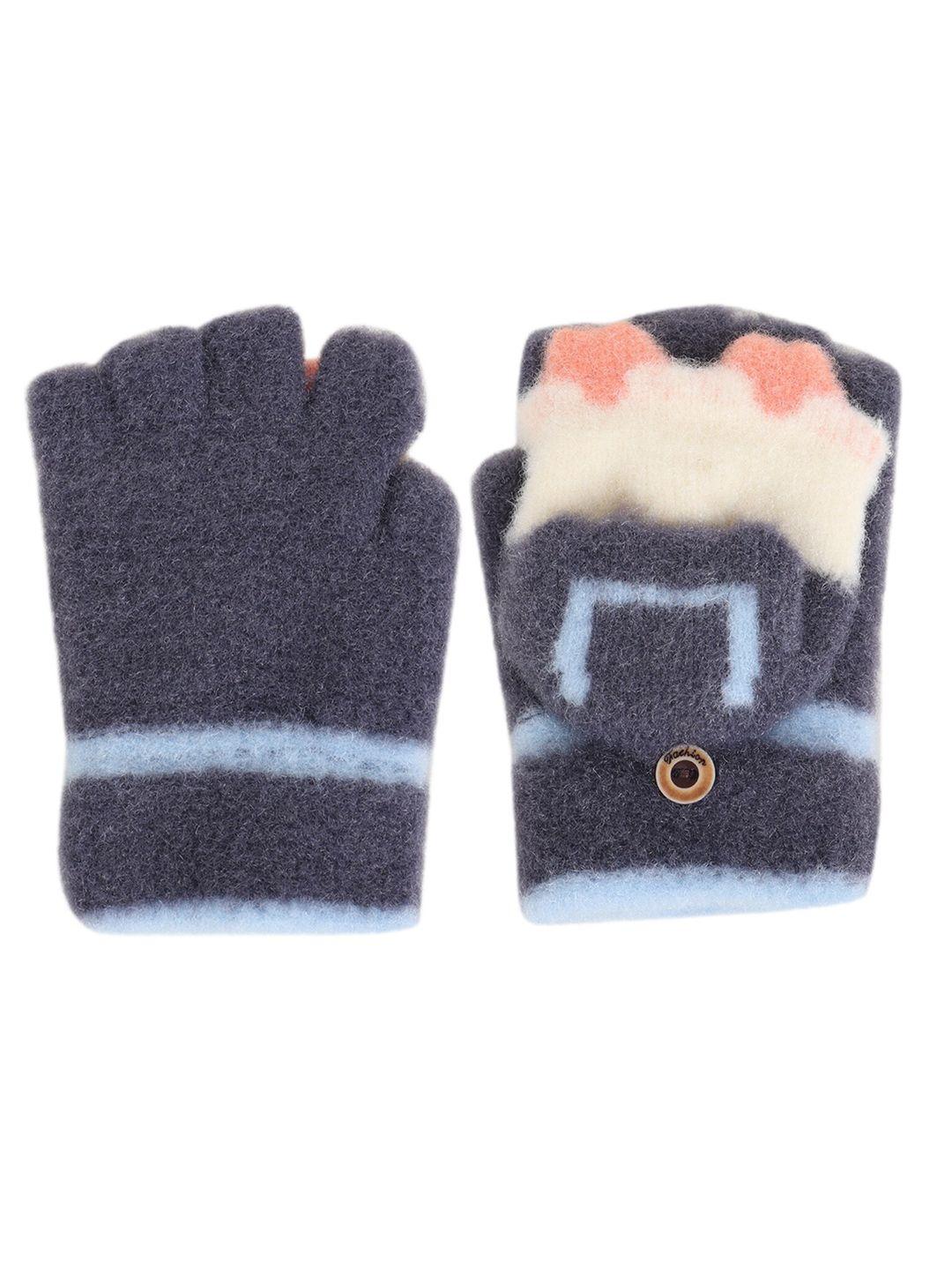 zacharias kids printed woolen winter gloves