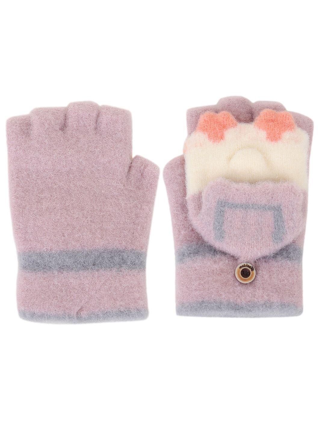 zacharias kids printed woolen winter gloves