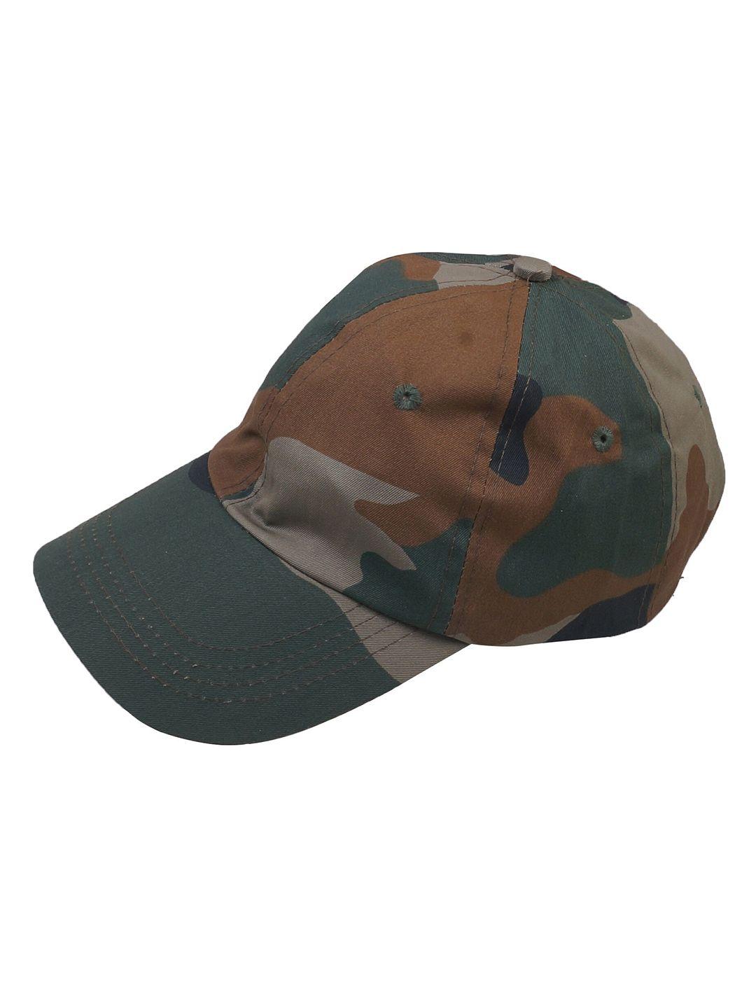 zacharias men beige & brown printed baseball cap