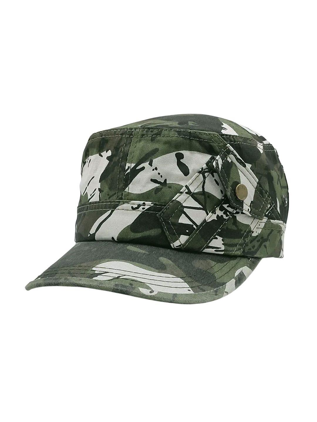 zacharias men green & white printed baseball cap