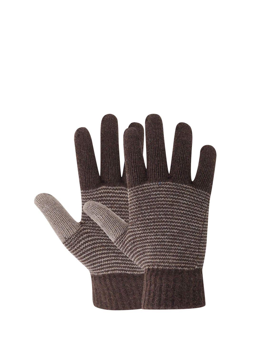 zacharias men patterned woolen hand gloves