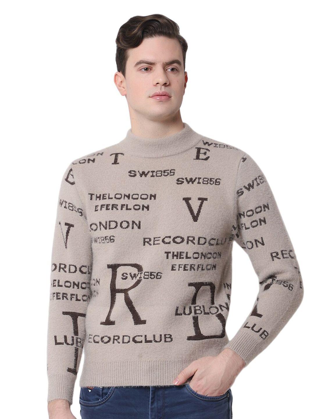 zacharias men typography printed woollen pullover