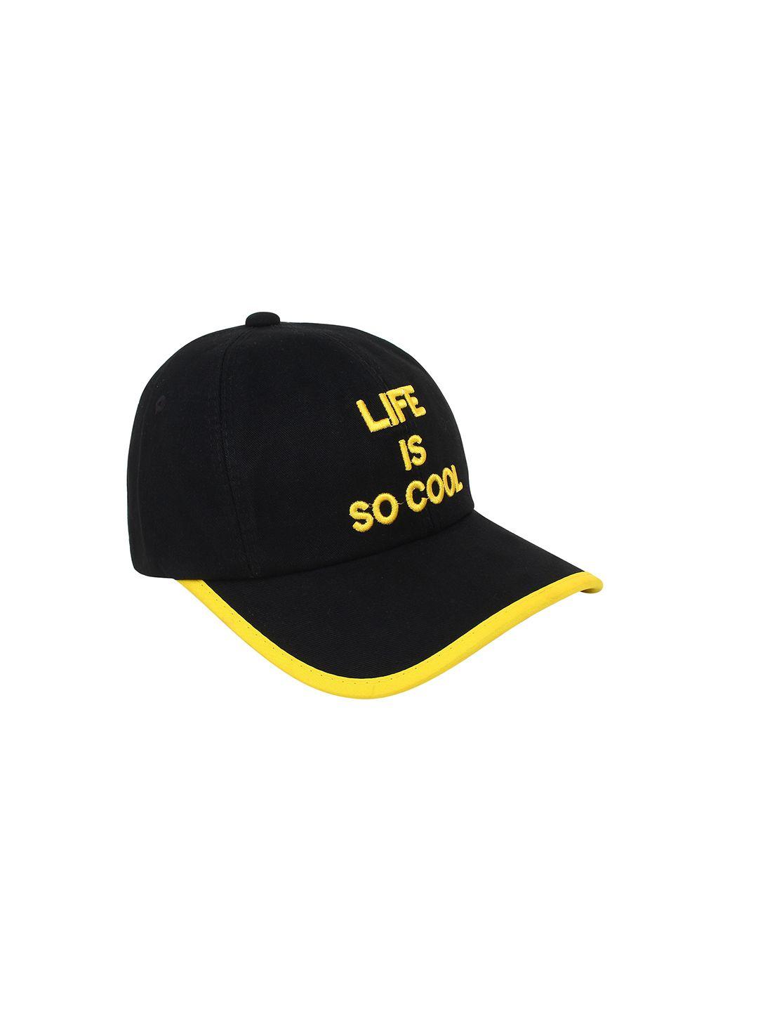 zacharias unisex black & yellow embroidered baseball cap