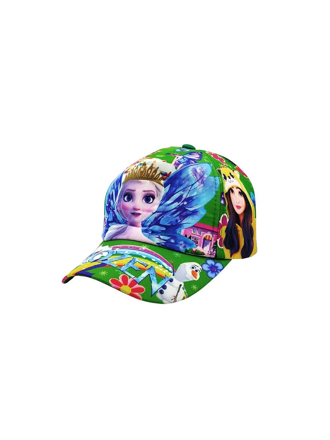 zacharias unisex kids green & blue printed baseball cap