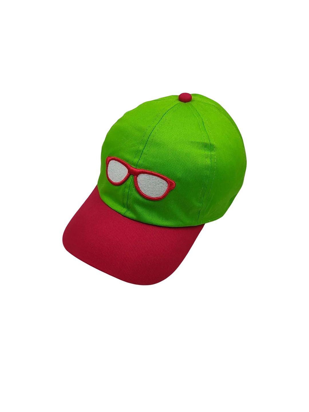 zacharias unisex kids green & red embroidered baseball cap