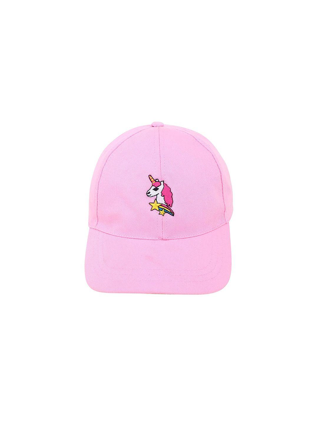 zacharias unisex pink & red embroidered baseball cap