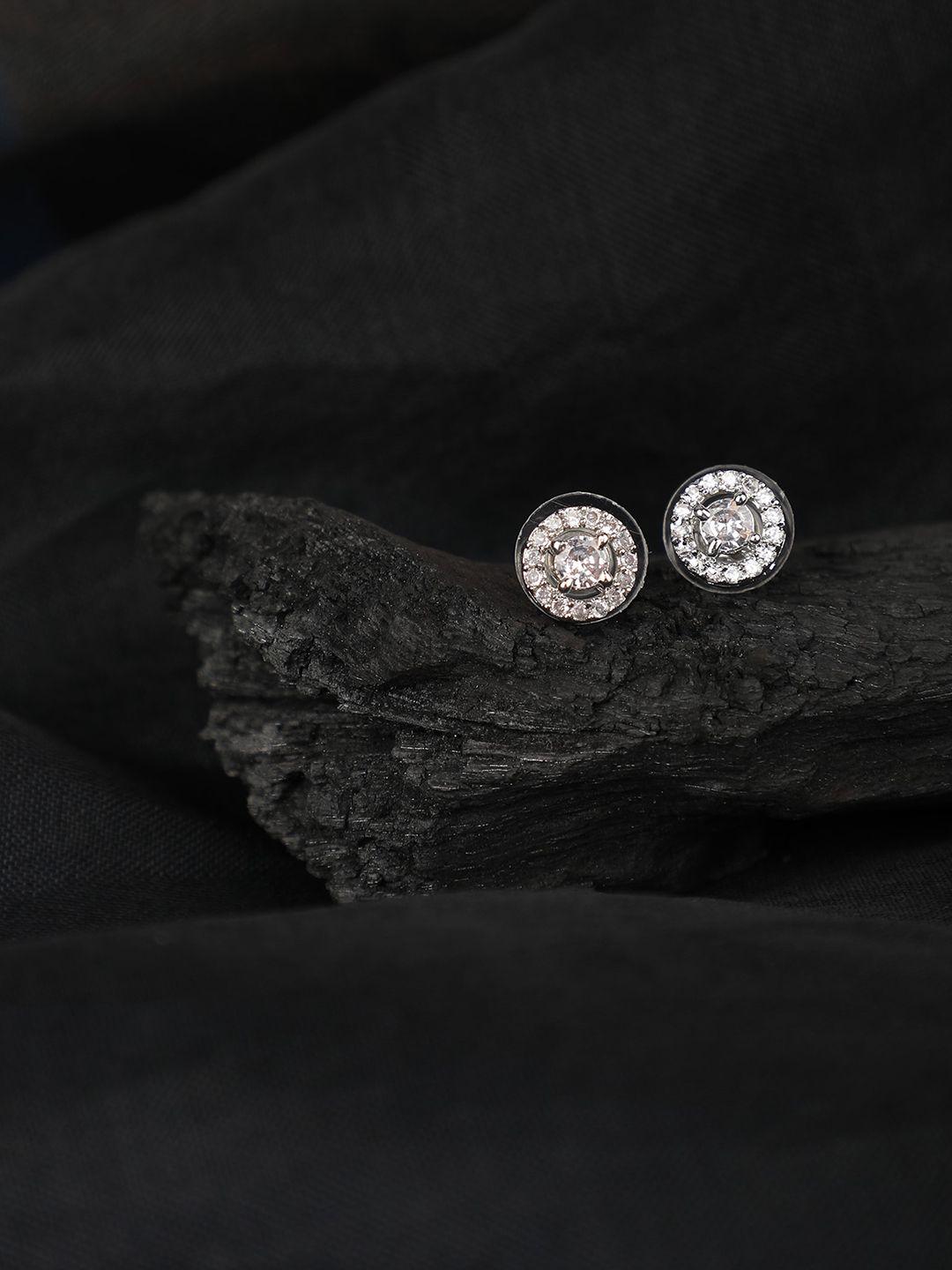 zaffrecollections american diamond-studded circular stud earrings