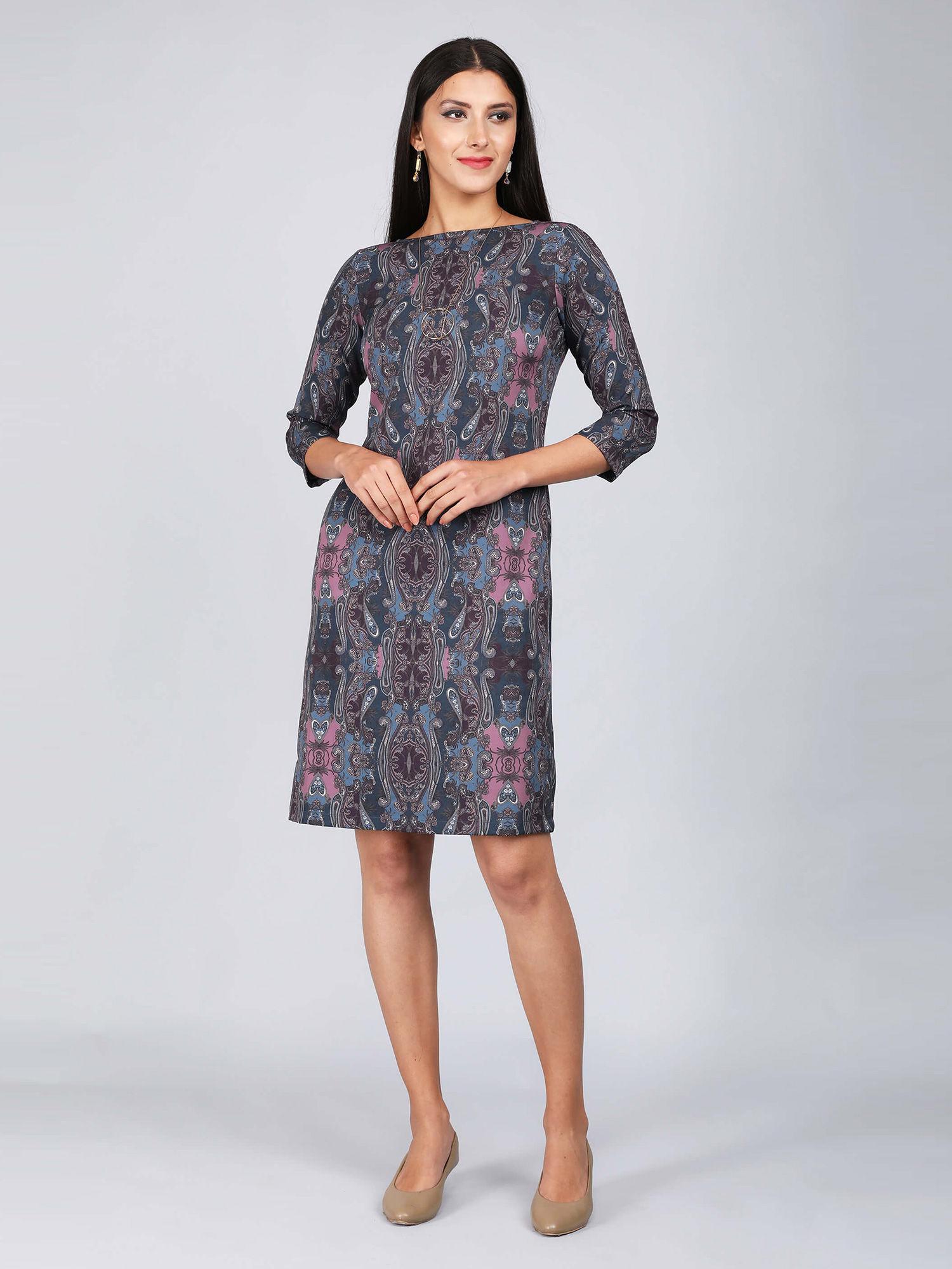 zain multi-color formal-casual paisley dress