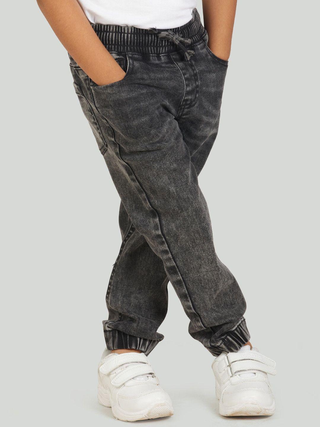 zalio boys black jogger heavy fade jeans