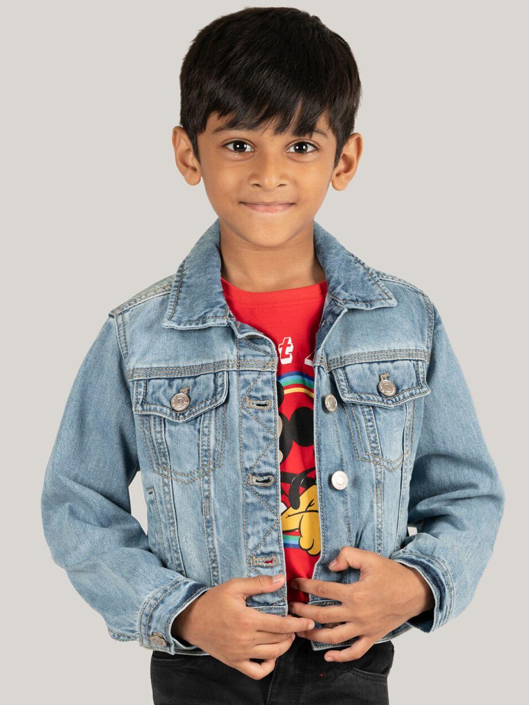 zalio boys blue lightweight crop outdoor bomber with embroidered jacket