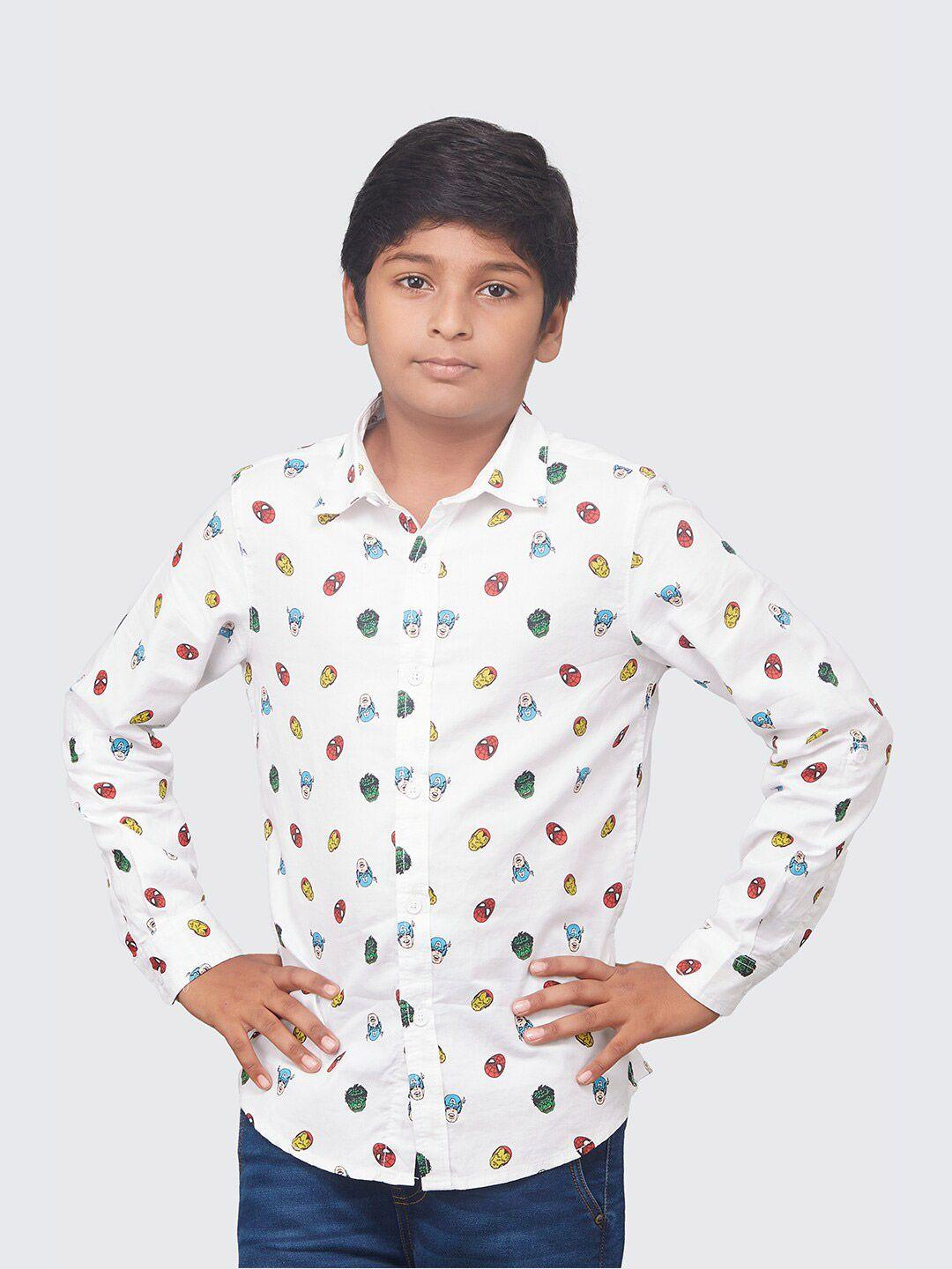 zalio boys marvel print cotton casual shirt