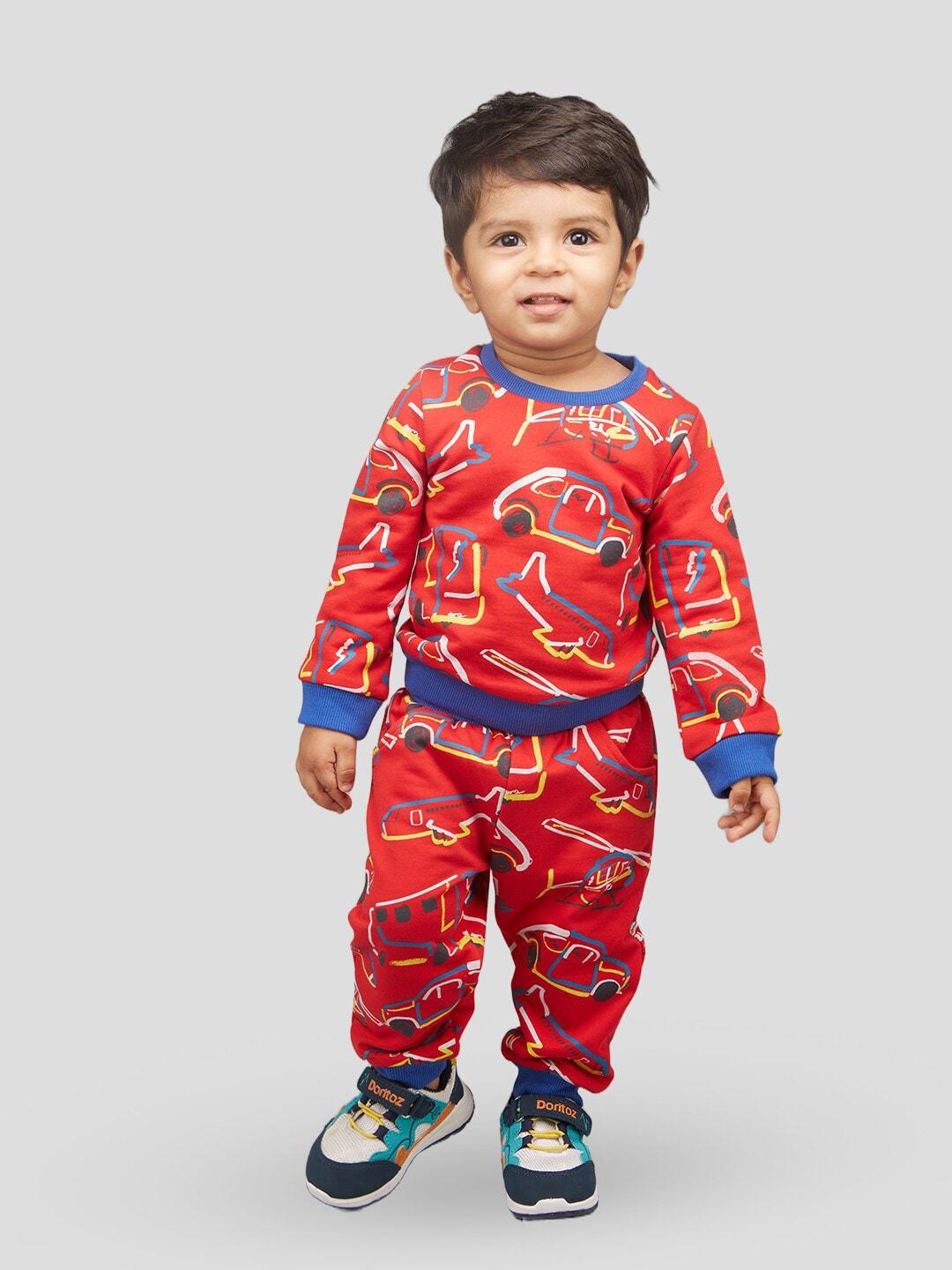 zalio boys printed t-shirt with trousers