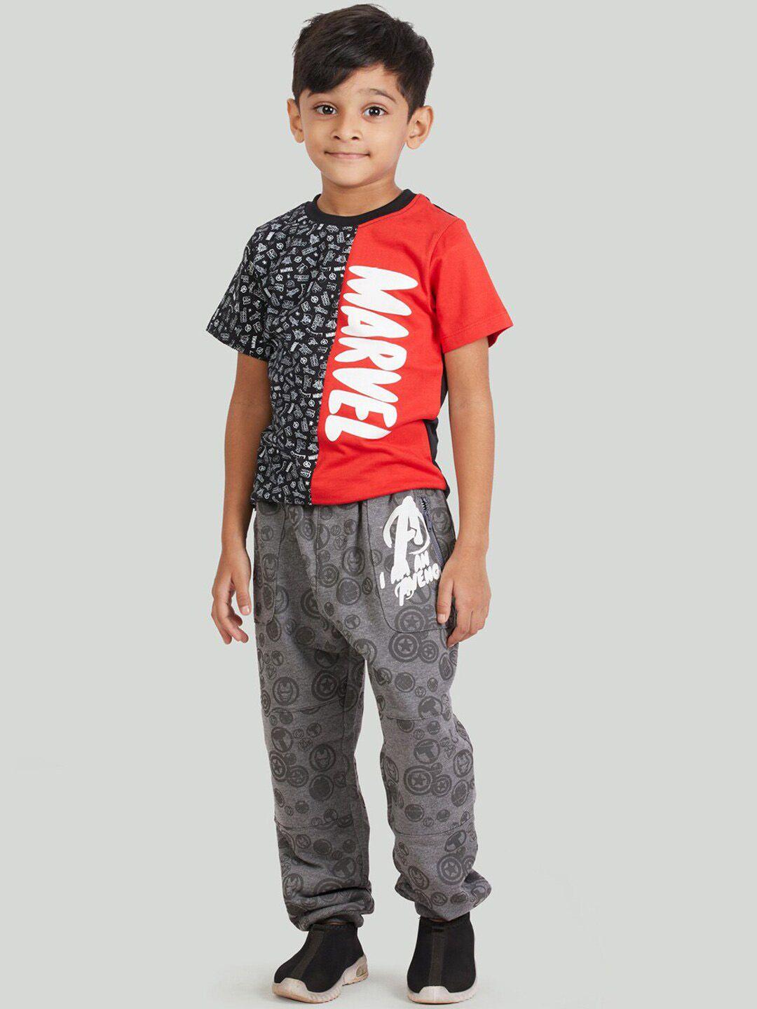 zalio boys grey avengers printed pure cotton joggers