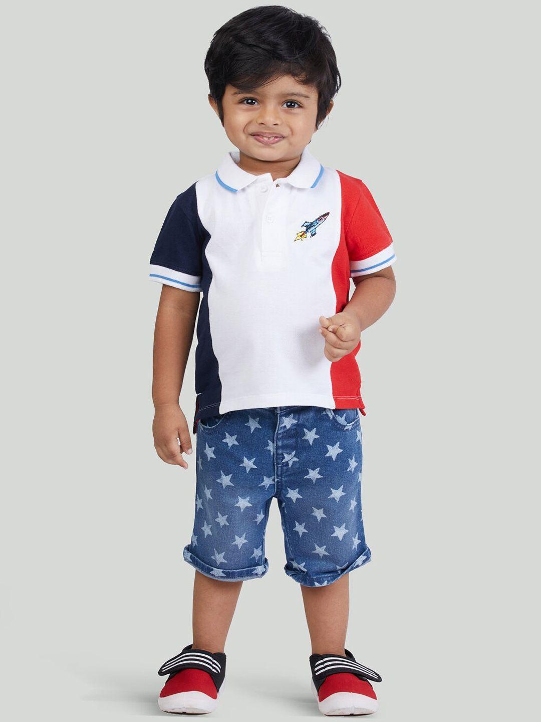 zalio boys multicoloured colourblocked t-shirt with shorts