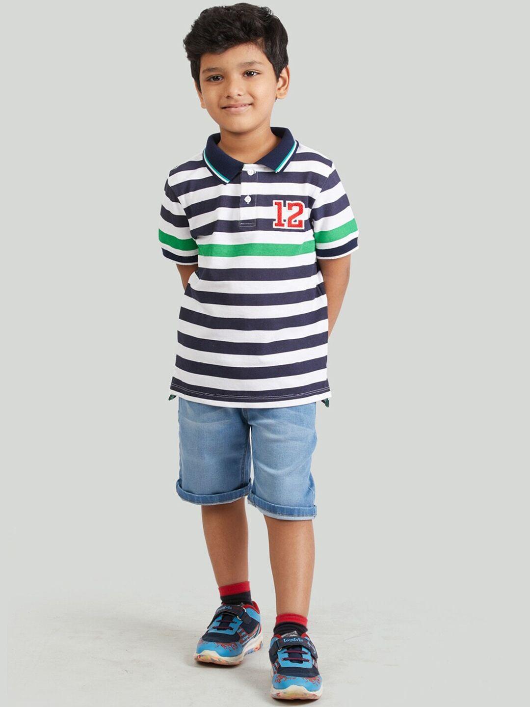 zalio boys multicoloured striped t-shirt with shorts