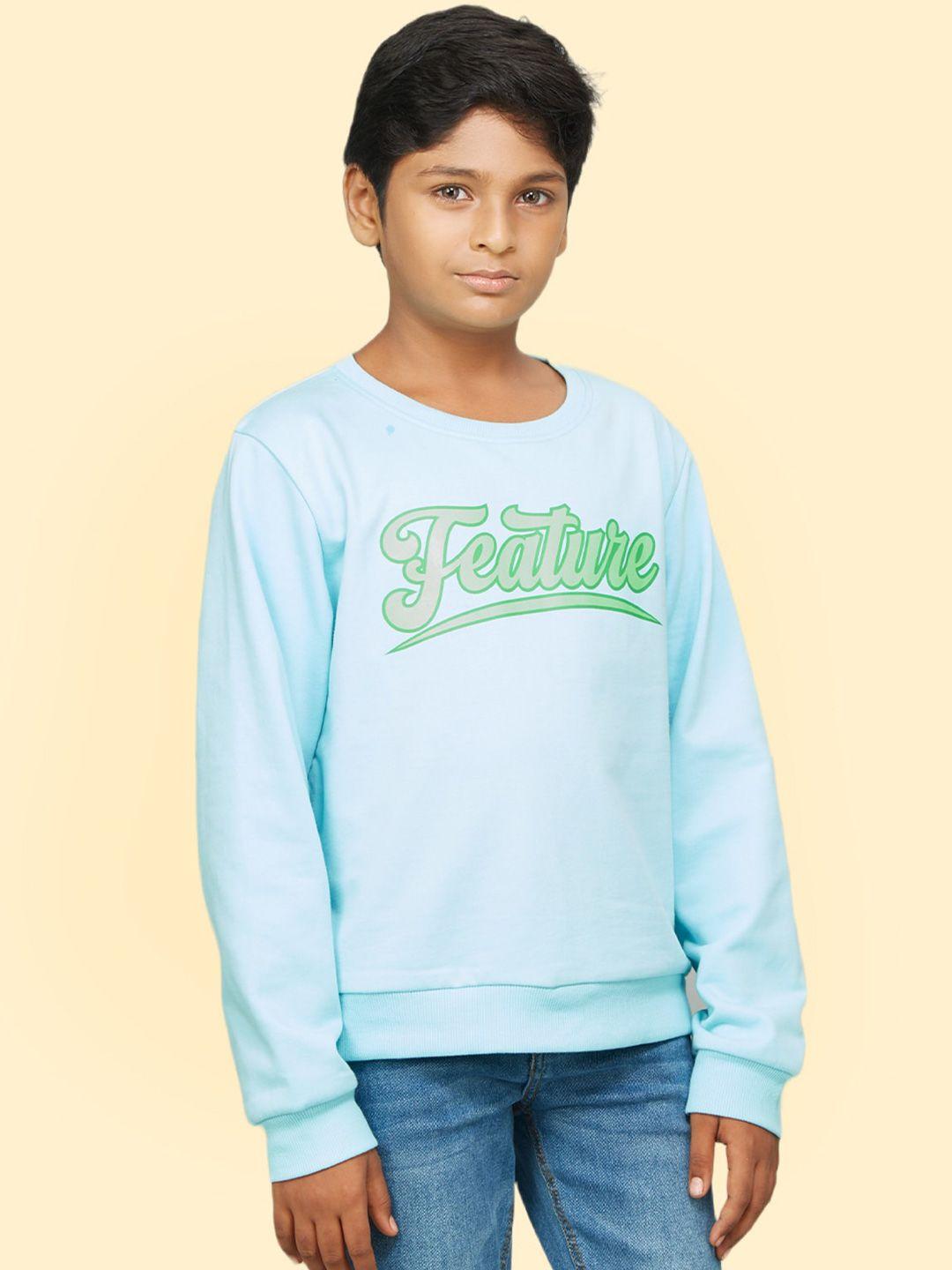 zalio boys turquoise blue printed sweatshirt