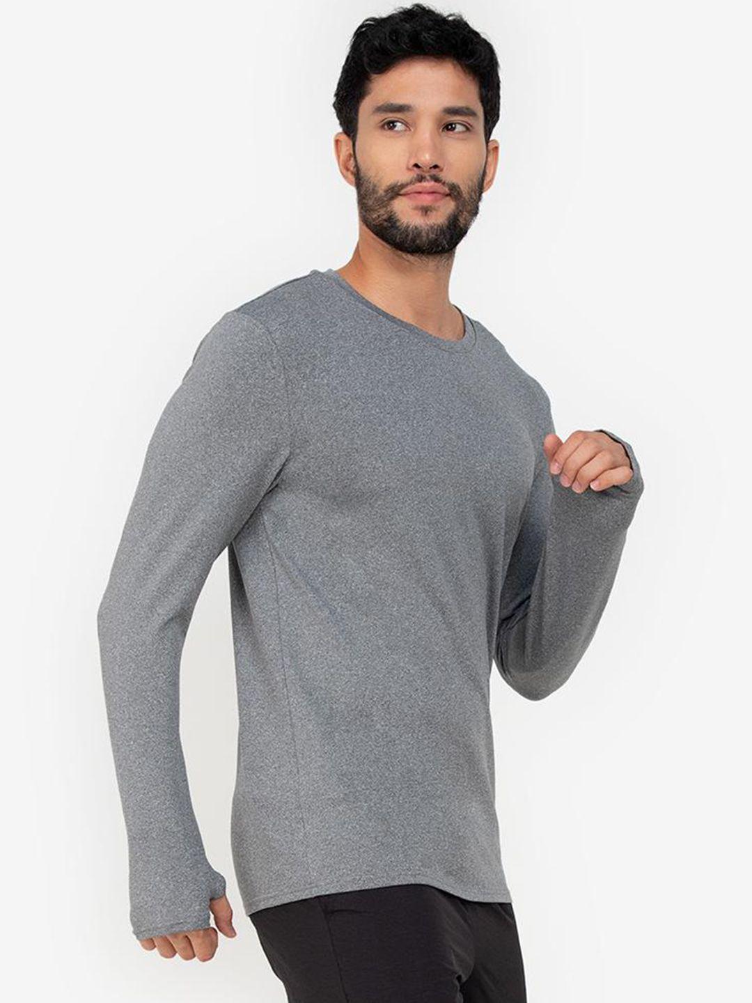 zalora active men grey solid t shirt