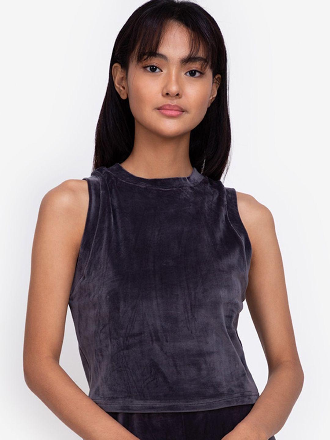 zalora basics grey tank top