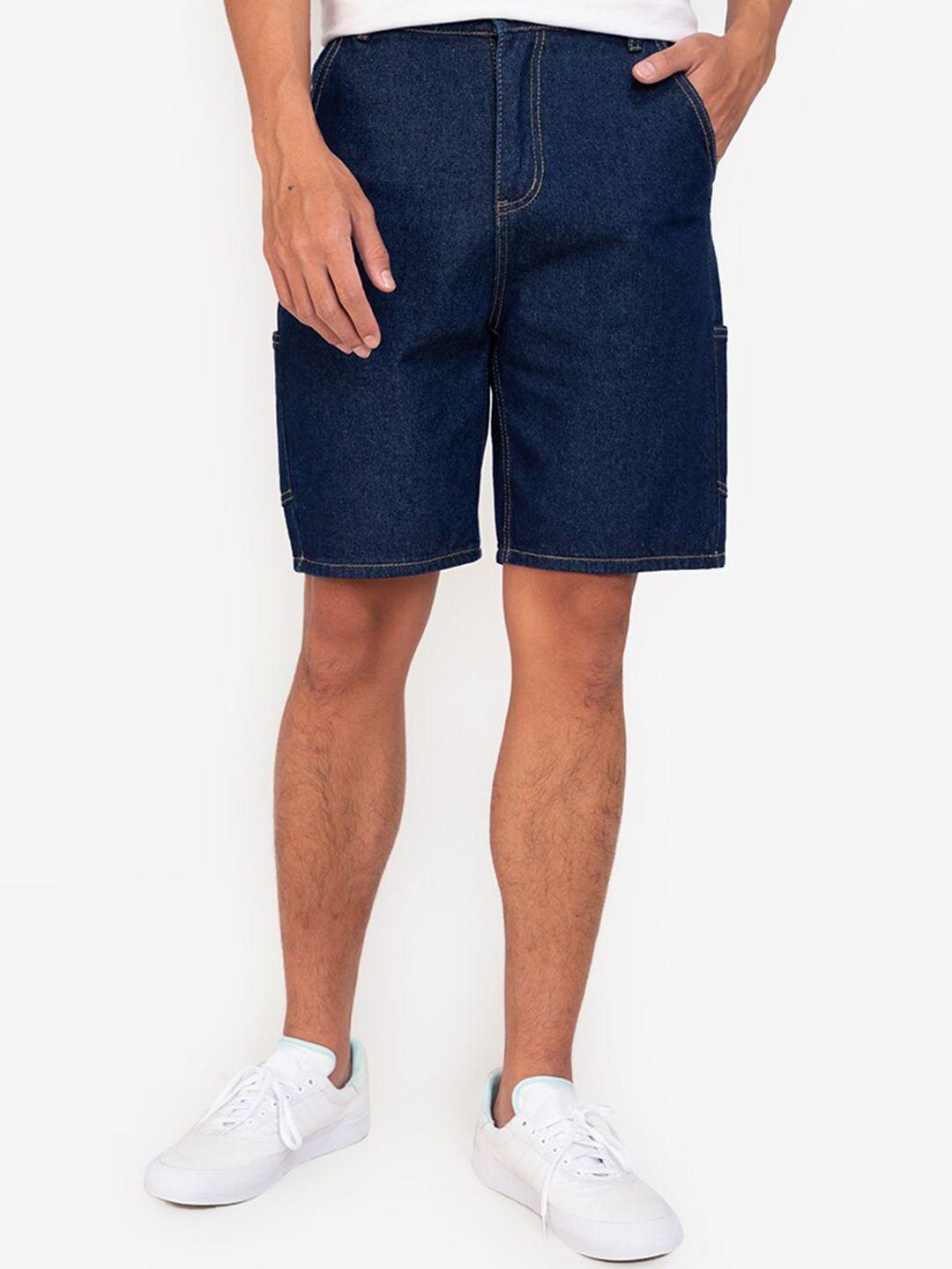 zalora basics men blue denim shorts