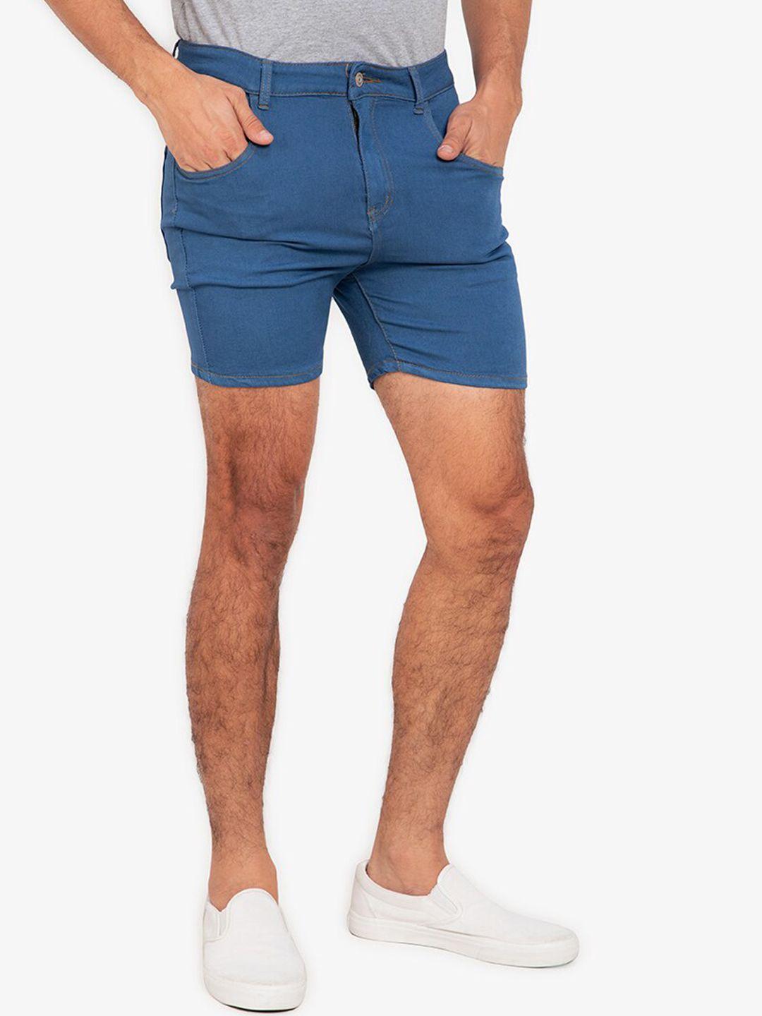 zalora basics men blue regular fit denim shorts