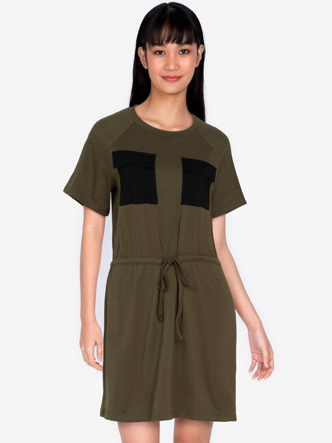 zalora basics multicoloured colourblocked a-line dress