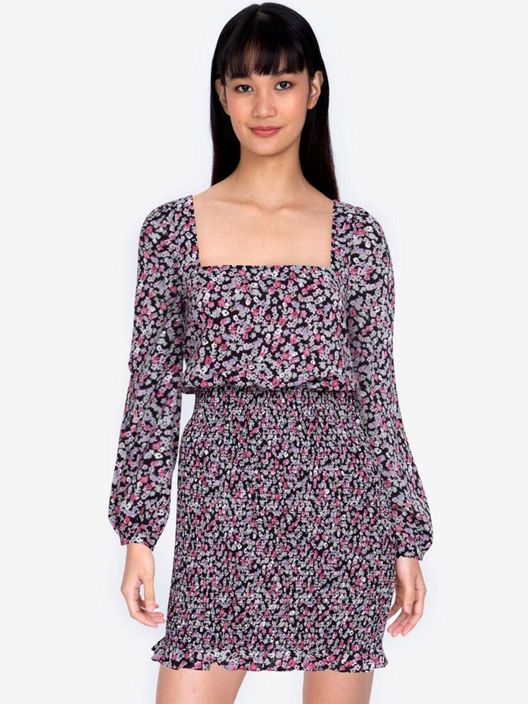 zalora basics multicoloured floral blouson dress