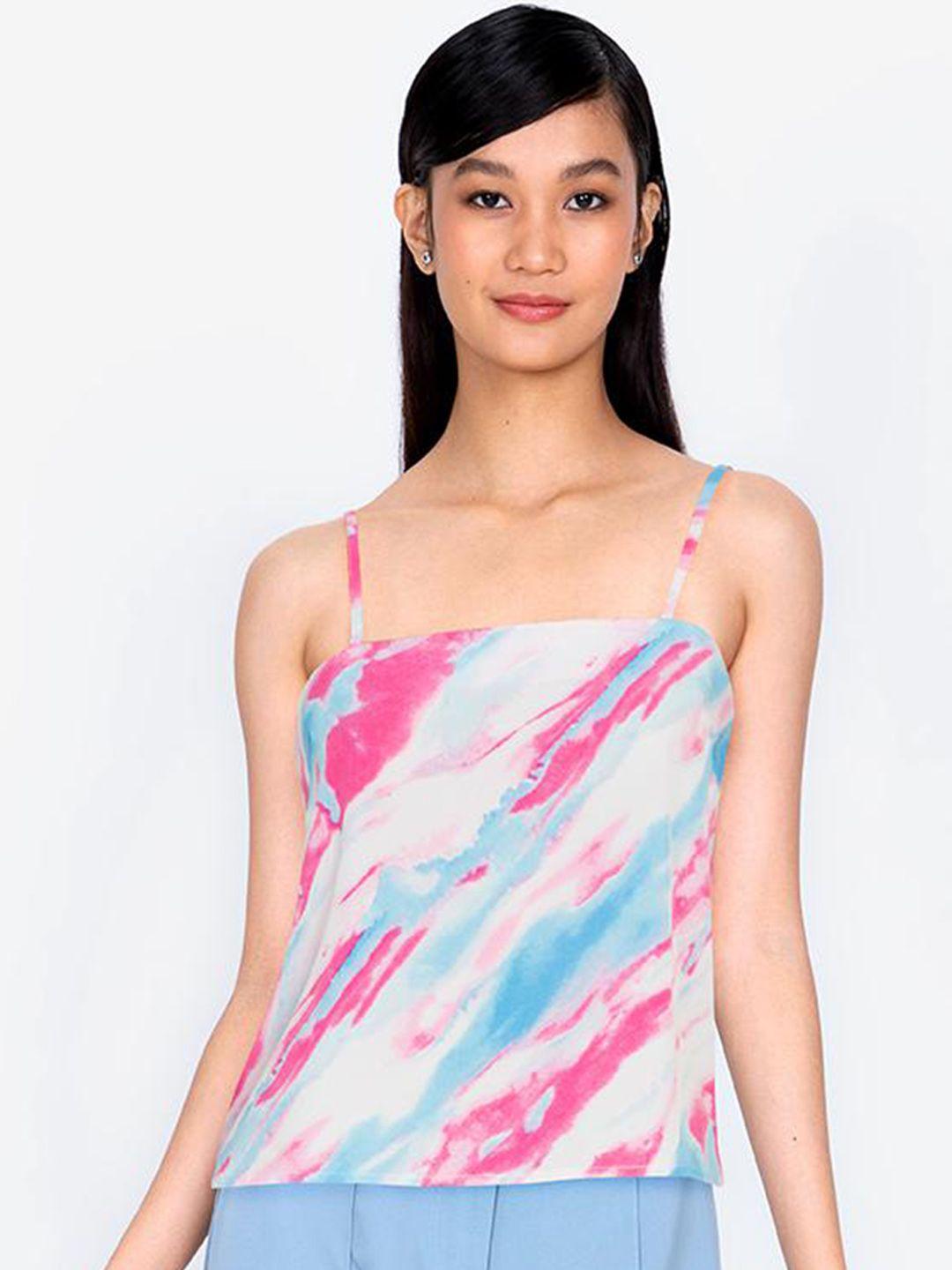 zalora basics multicoloured print crop top