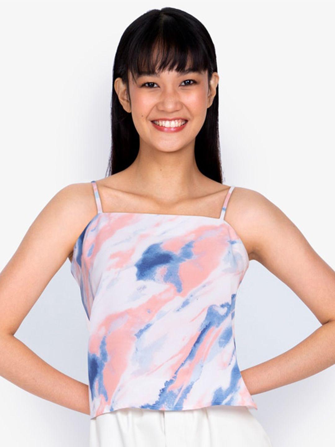 zalora basics multicoloured print crop top