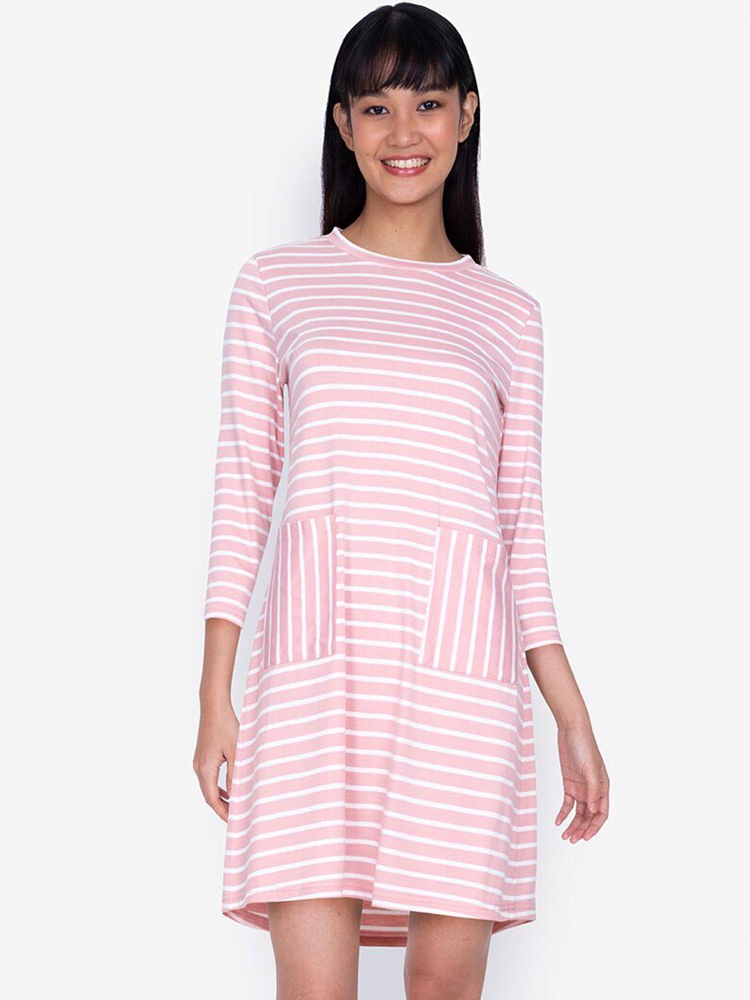 zalora basics multicoloured striped a-line dress