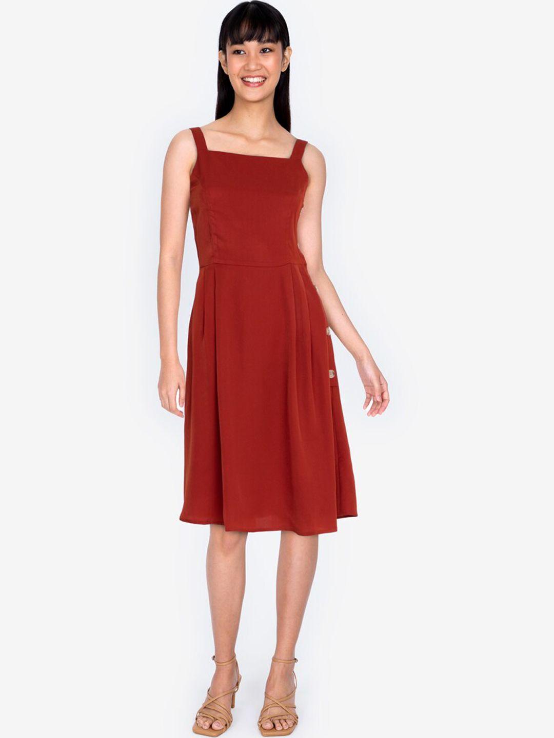 zalora basics orange a-line dress