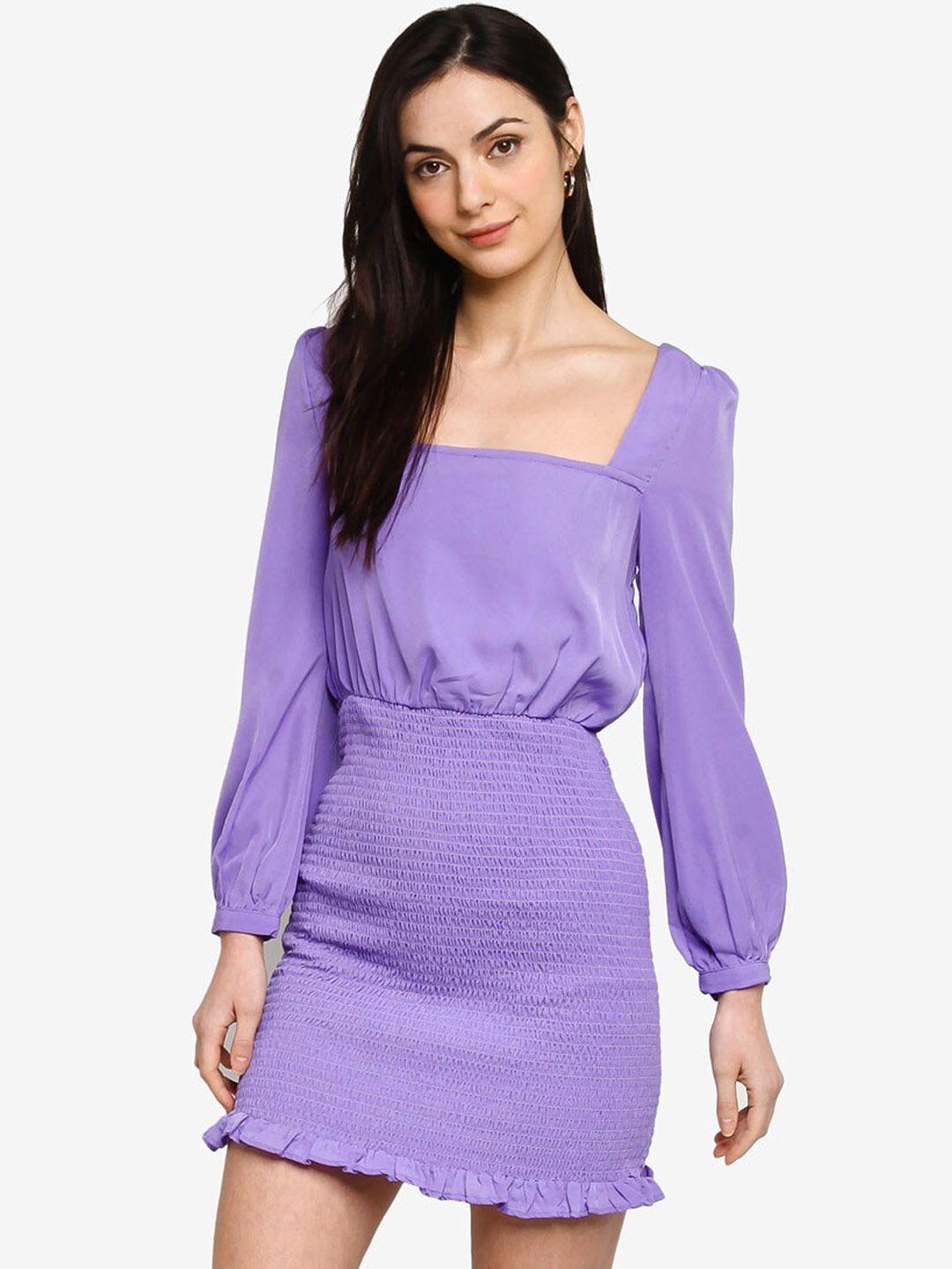 zalora basics purple sheath mini dress