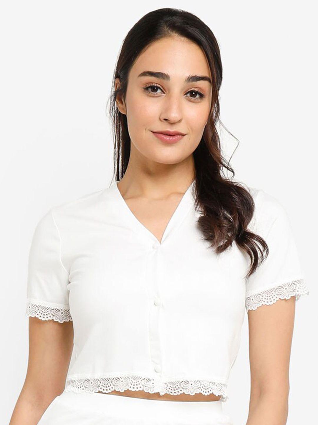 zalora basics white shirt style top