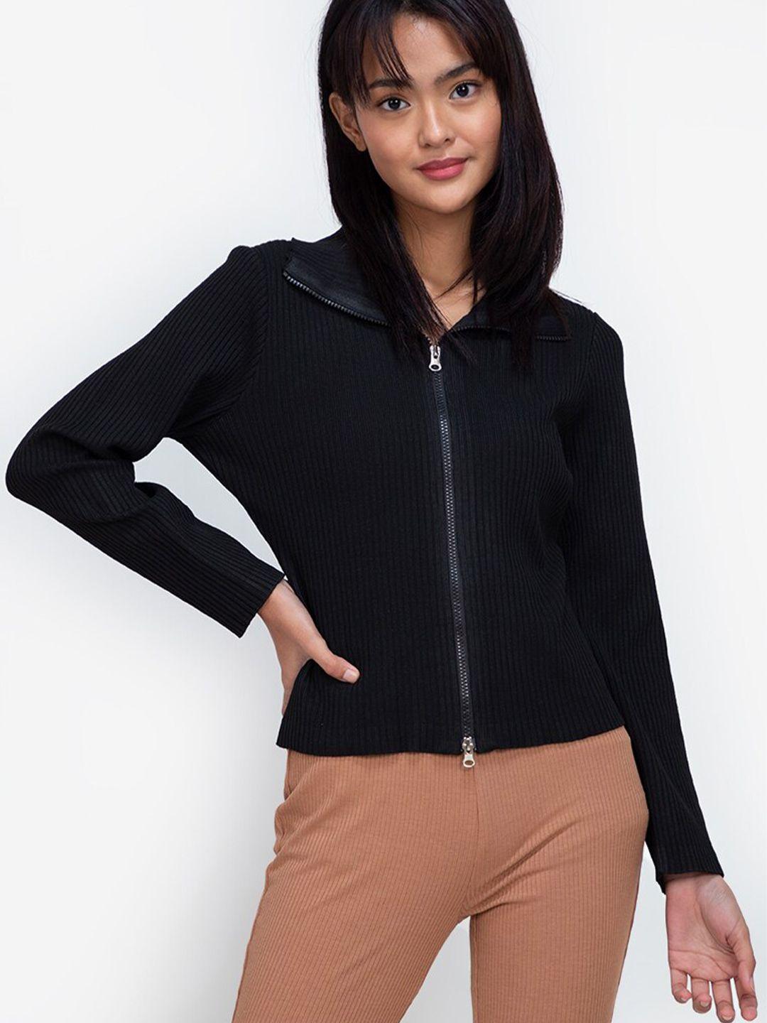 zalora basics women black cardigan