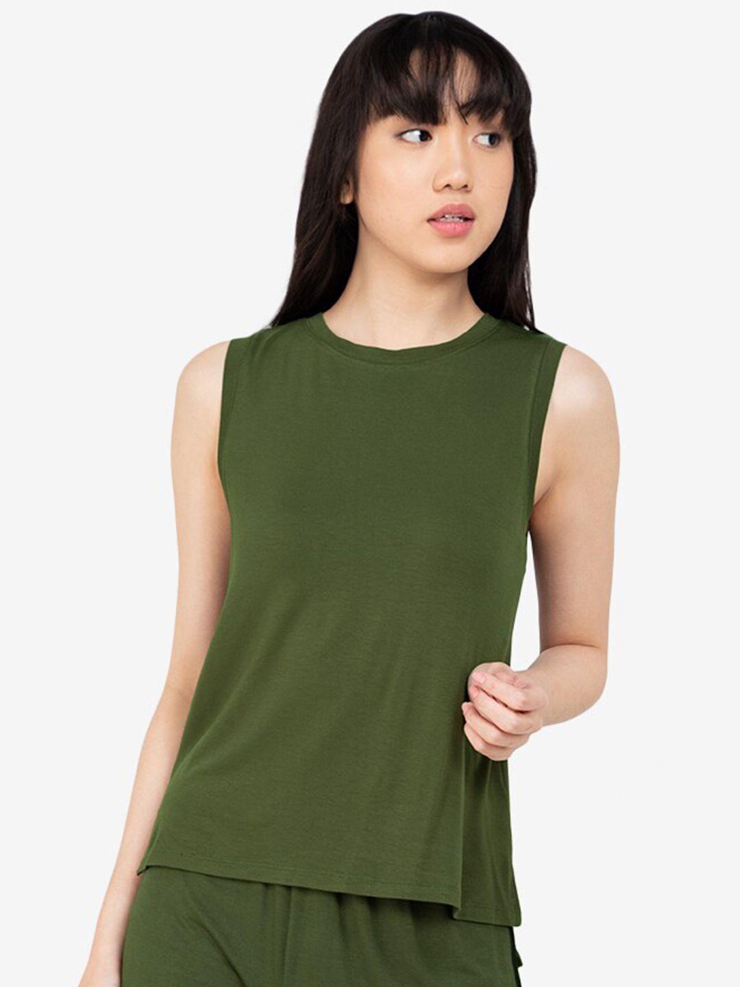 zalora basics women green top