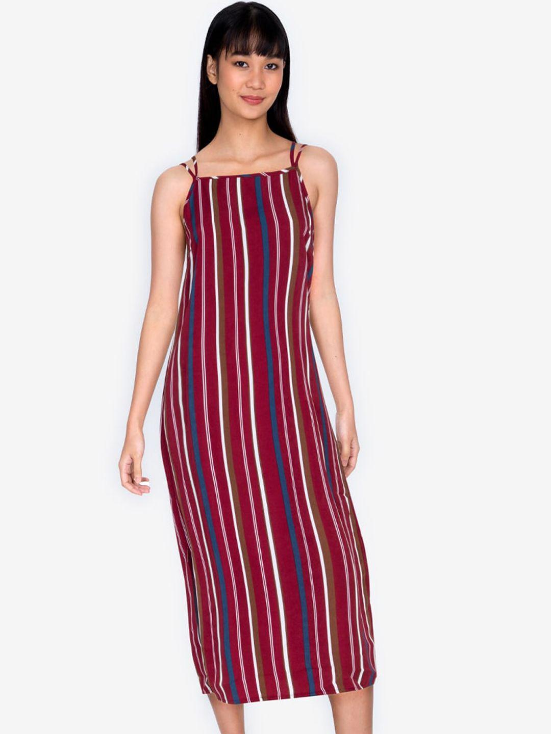 zalora basics women multicoloured striped cami midi dress