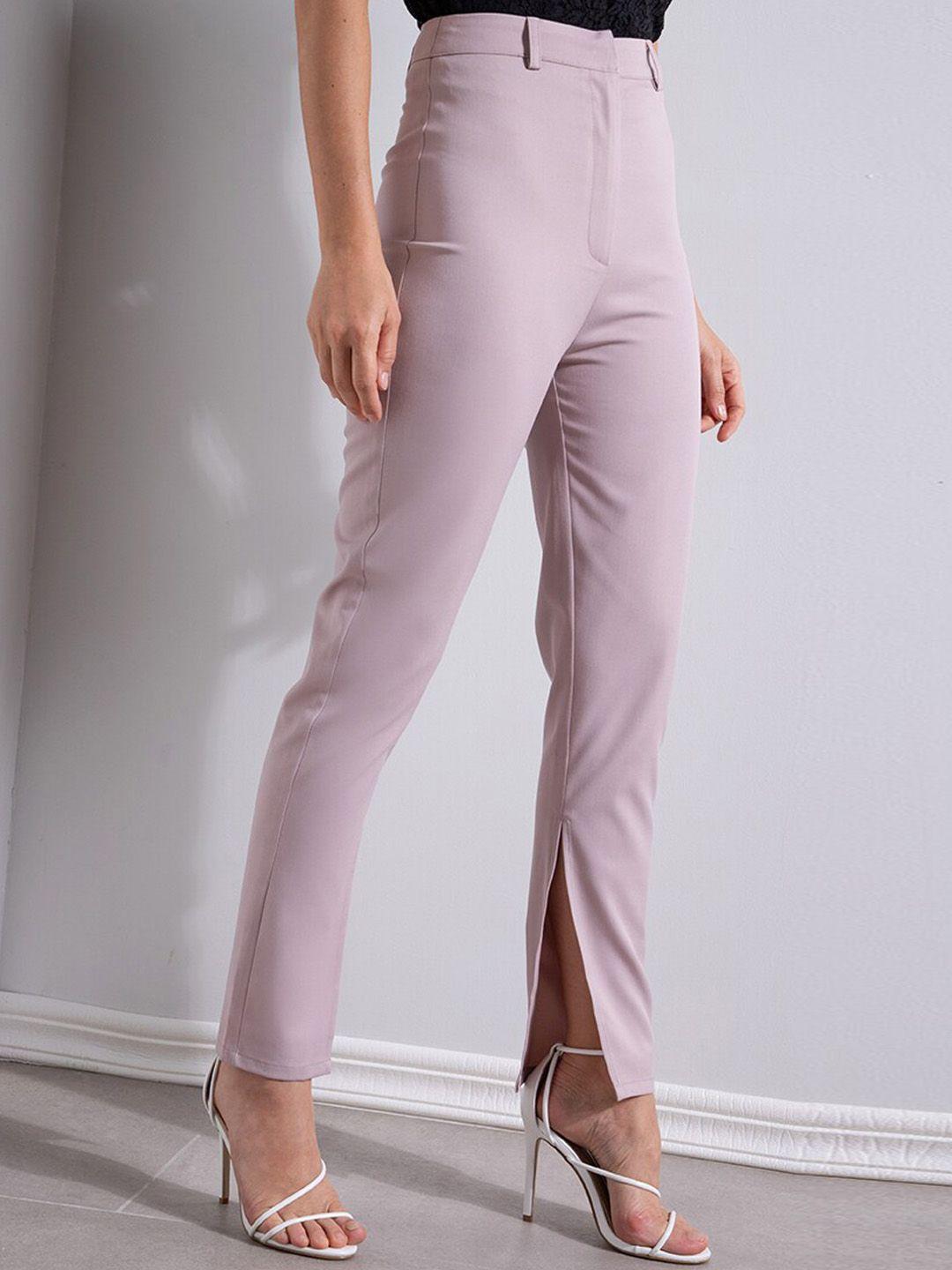 zalora occasion women beige slim leg trousers