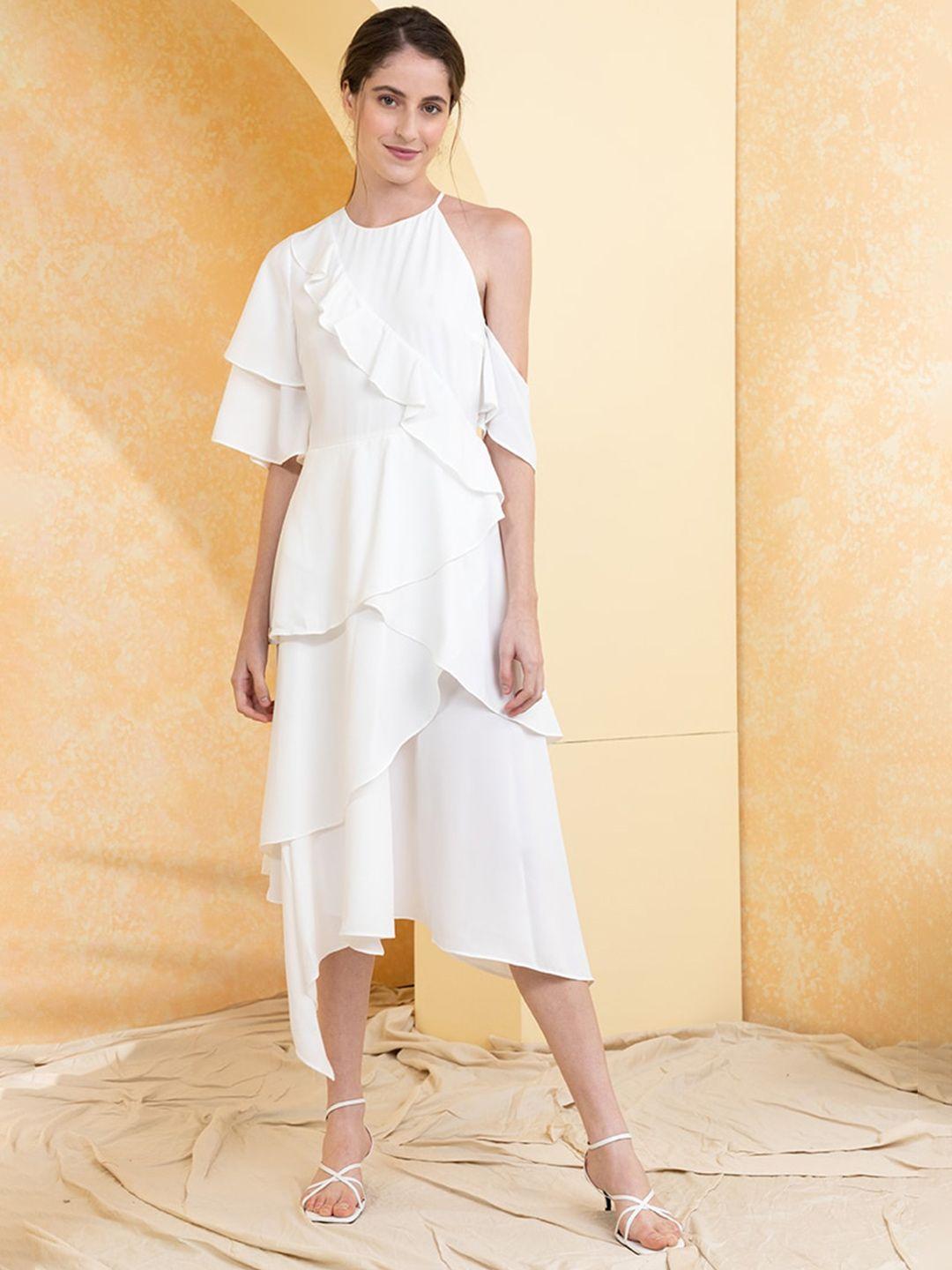 zalora studios flared sleeves layered a-line midi dress
