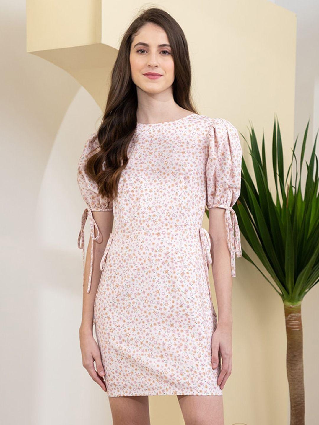 zalora studios floral print flutter sleeve a-line dress