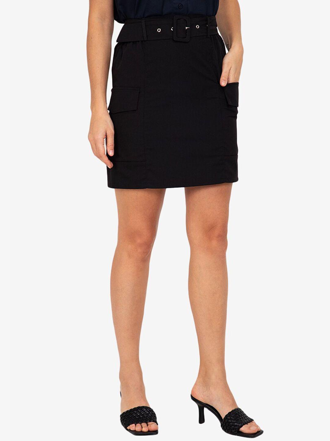 zalora work black solid pencil skirt