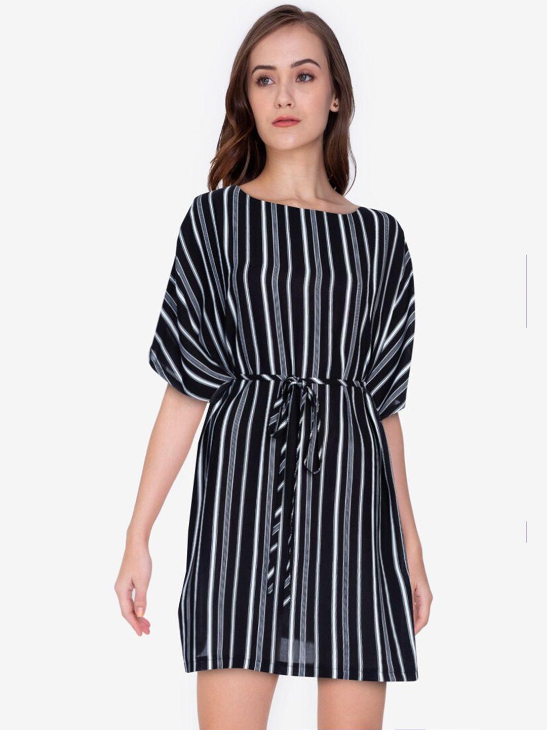 zalora work multicoloured striped a-line dress