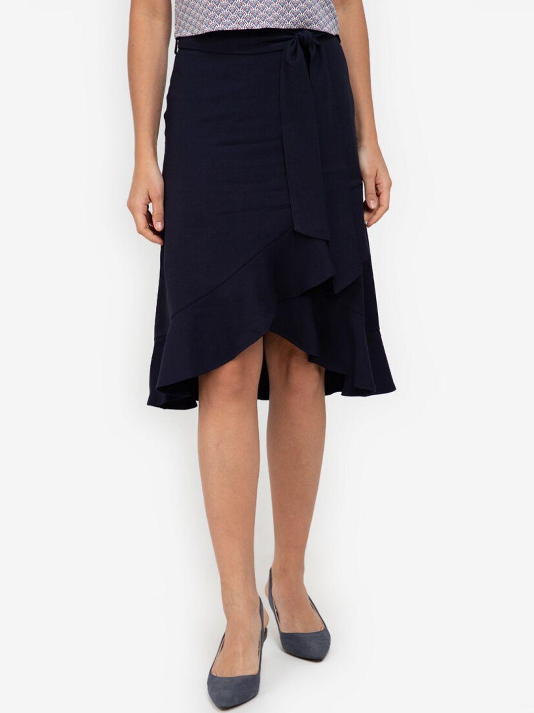 zalora work navy blue skirt