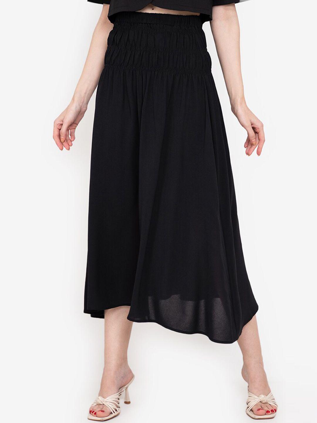 zalora work women black solid formal skirt