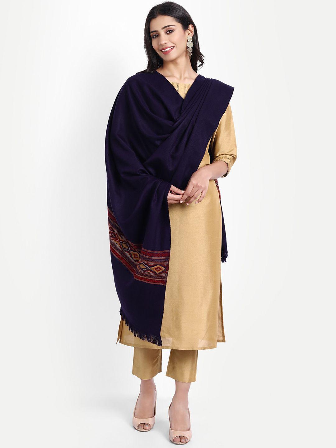zamour women blue woven design shawl