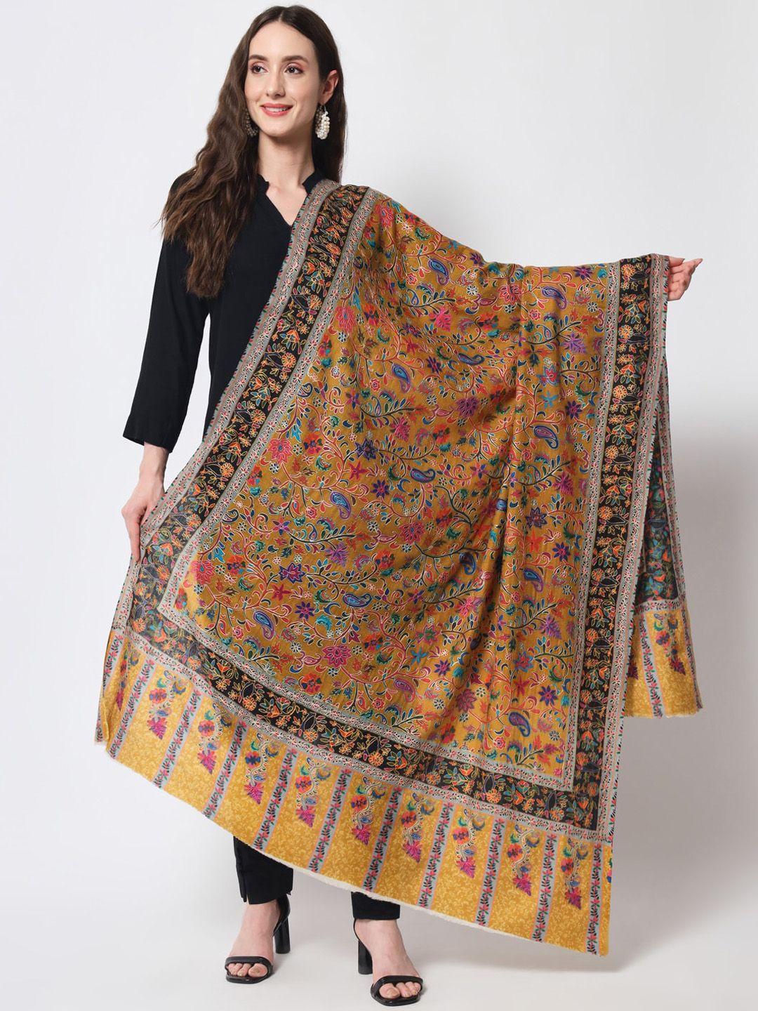 zamour women kalamkari hand embroidery wool shawl
