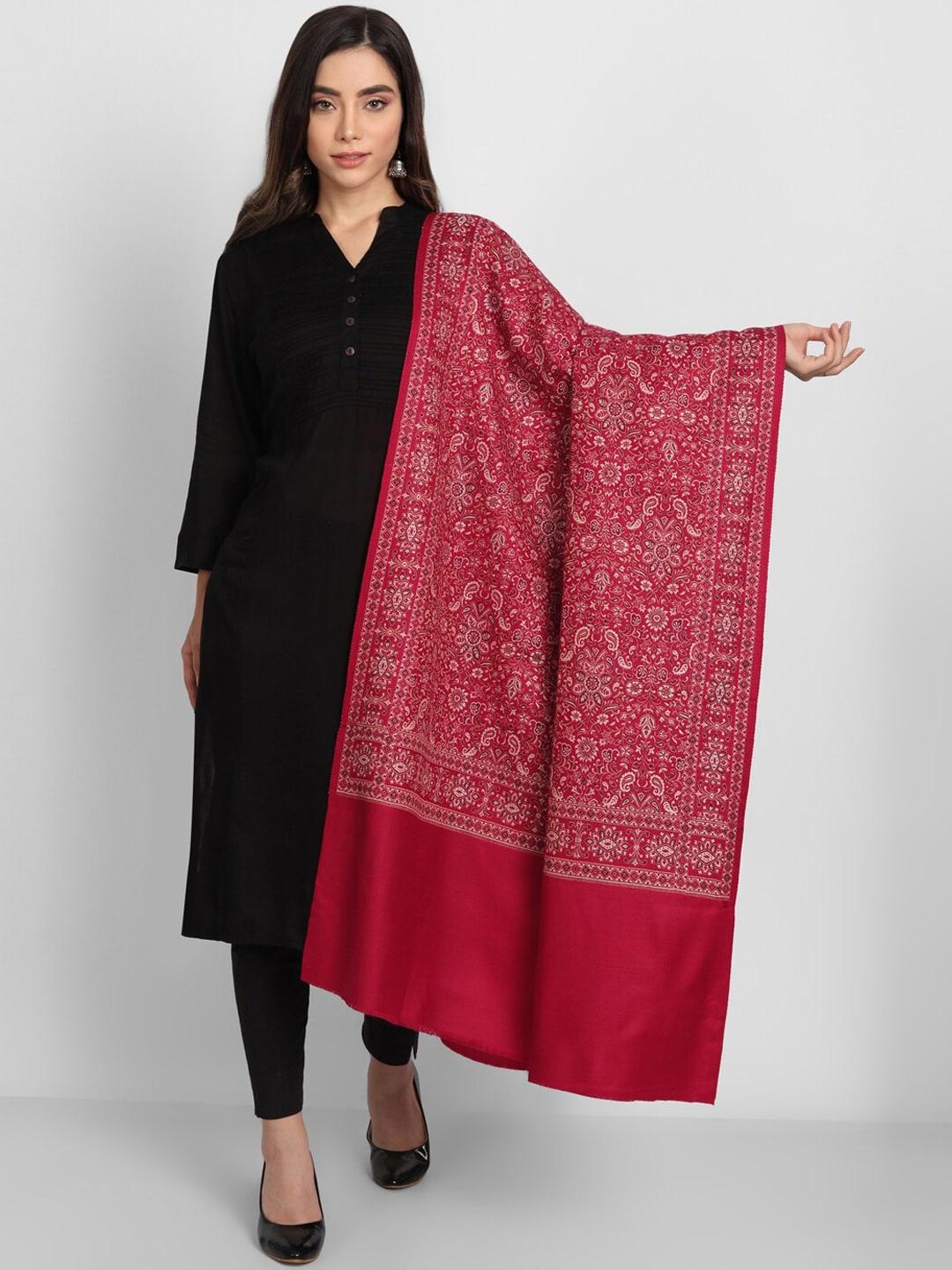 zamour women pink woven design shawl