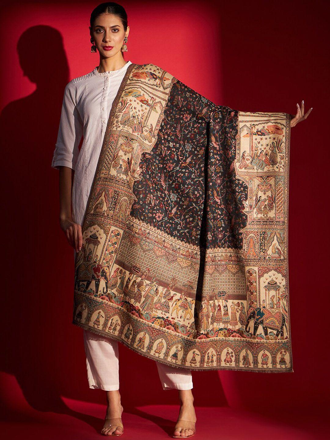 zamour ethnic motifs printed mughal kashmiri shawl